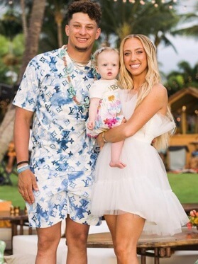 Brittany Matthews with her husband Patrick Mahomes II and daughter Sterling Skye Mahomes